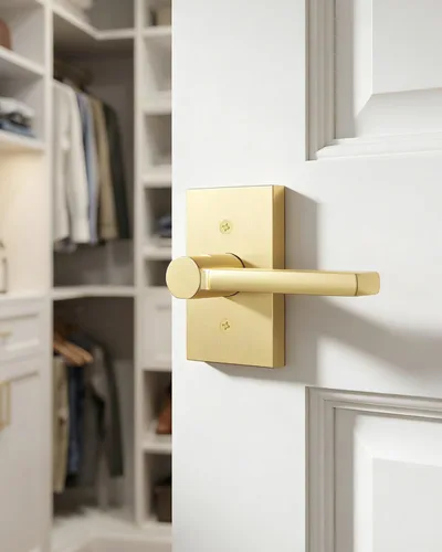 Miniatura 2 de Goldenwarm Manijas de puerta ficticias doradas, aleación de zinc resistente, palanca de puerta interior sin giro para pasillo y armario, perilla