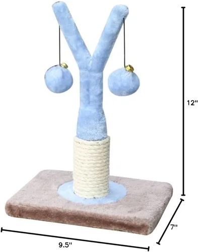Miniatura 2 de Penn-Plax Penn Plax - Poste rascador de sisal en forma de Y con juguetes Azul