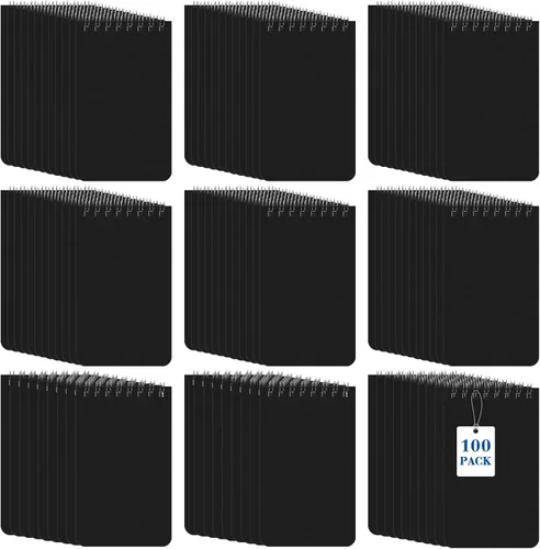 Nuanchu Bloc de notas de 3 x 5 pulgadas, cuaderno de espirales, 60 hojas, mini bloc de notas en espiral, bloc de notas encuadernado en la parte Negro