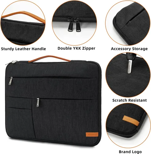 Miniatura 6 de KINGSLONG Funda para laptop de 13.3 pulgadas, bolsa delgada a prueba de golpes, funda de transporte para computadora compatible con MacBook Air/Pro