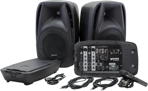 Miniatura 10 de Gemini ES-210MXBLU con bluetooth, sistema PA portable con mezclador de alimentación desmontable.
