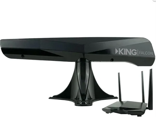 KING KF1001 Falcon Antena WiFi direccional automática con enrutador WiFiMax y extensor de alcance - Negro