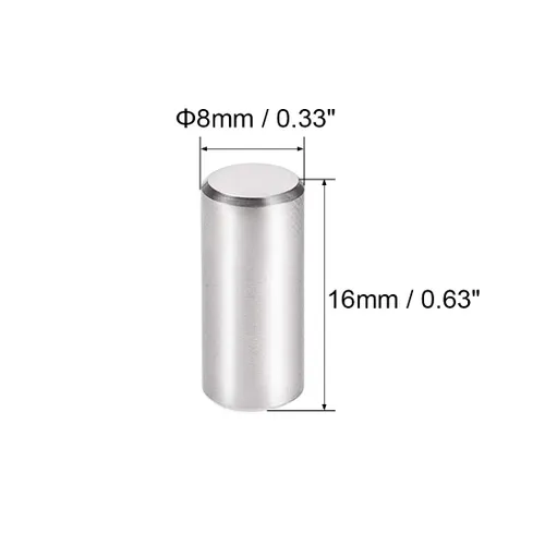 Miniatura 3 de uxcell 5 unids 0.315 in x 0.630 in pasador 304 acero inoxidable estante cilíndrico soporte pin sujetan elementos tono plata