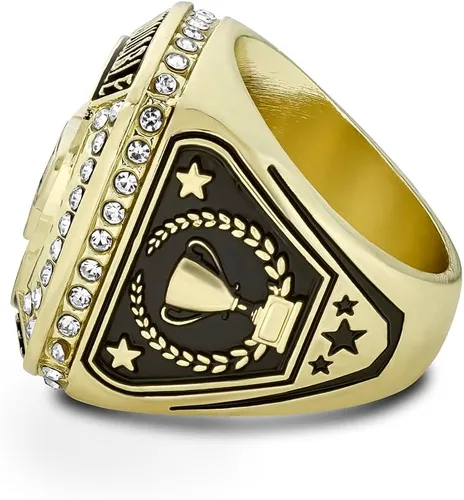 Miniatura 3 de Express Medals Anillos de Campeón de Color Oro con Varias Piedras Centrales Sintéticas Trofeo Premio Regalo Anillo de Campeonato Ganador Torneo