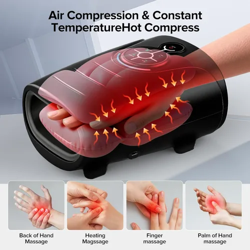 Miniatura 2 de AERLANG Masajeador de Manos, Máquina de Masaje de Manos con Calor y Compresión, Regalos de Cumpleaños para Mujeres, Regalos para Esposo, Masajeador
