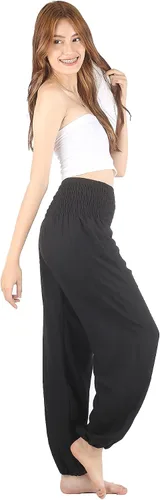 Miniatura 7 de Boho Pants Pantalones harén fluidos de 2 bolsillos para mujer, para yoga, viajes, ropa hippie