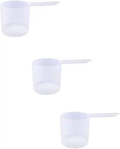 Miniatura 91 de Conjunto de 5 cucharas medidoras de plástico, 6 cucharadas (90 cc 3/8 taza 3 oz. 90 mL) con mango largo para polvos, gránulos, café, comida
