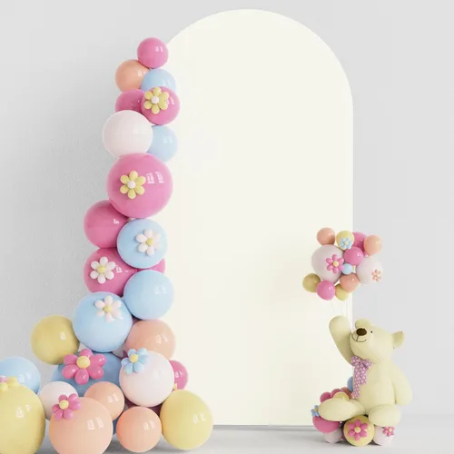 Miniatura 34 de Soporte de arco de boda Putros de 7.2 pies beige con forro de spandex ajustado y parte superior redonda Chiara para cubrir soportes de telón