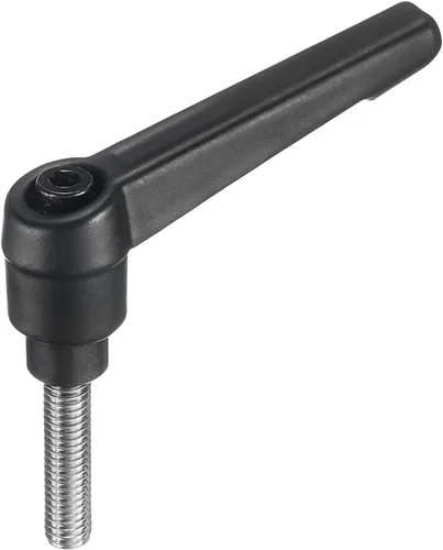 Miniatura 49 de uxcell Manija de palanca de sujeción ajustable M5 x 0.787 in óxido negro métrico acero al carbono macho roscado perillas de mano con botón