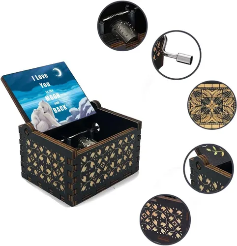 Miniatura 5 de Muzero Birthday Gift for Mom Dad, I Love You to the Moon and Back Music Box Gift for Daughter Son, Birthday Anniversary for Grandma Granddaughter