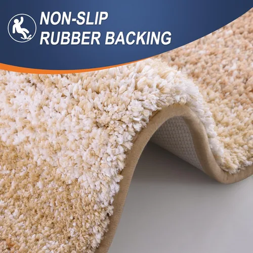 Miniatura 6 de OLANLY Juego de alfombras de baño de 3 piezas, alfombras de baño de microfibra suave y absorbente y alfombra de inodoro de contorno en forma de U