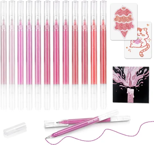 Miniatura 9 de Bolígrafos de gel con purpurina de 80 colores para libros de colorear para adultos y papel negro, punta fina suave de 0.039 in, gran capacidad