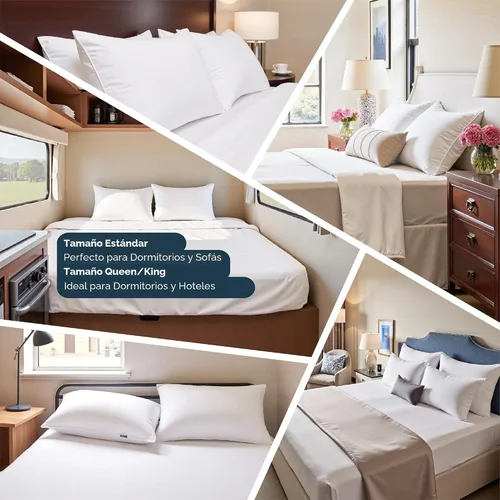 Miniatura 8 de Bedsure - Juego de 2 almohadas estándar para dormir, tamaño estándar para cama, suaves y con soporte, calidad de hotel, relleno original alternativo