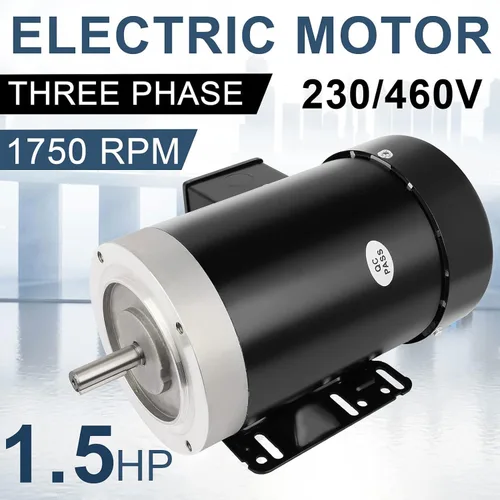 Miniatura 2 de Motor eléctrico 1.5HP 1750 RPM Motor trifásico de uso general 5/8 "Diámetro del eje 4 Polo 56C TEFC 60HZ 230/460V