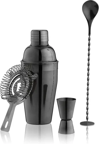 Miniatura 10 de True Kit de barman de mezcla de acero inoxidable, incluye vaso de mezcla de recetas, colador julep, mezclador, doble jigger y cuchara para bebidas