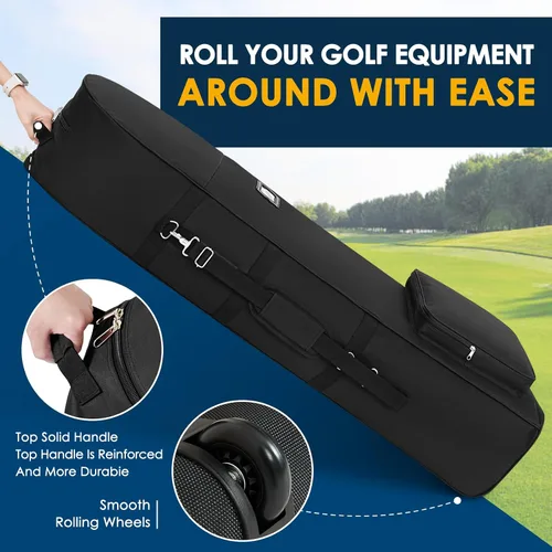 Miniatura 6 de DAREKUKU Golf Travel Bags with Wheels for Airlines - 900D Heavy Duty Oxford Wear-Resistant, Soft-Sided Foldable Design Golf Club Case, Budget