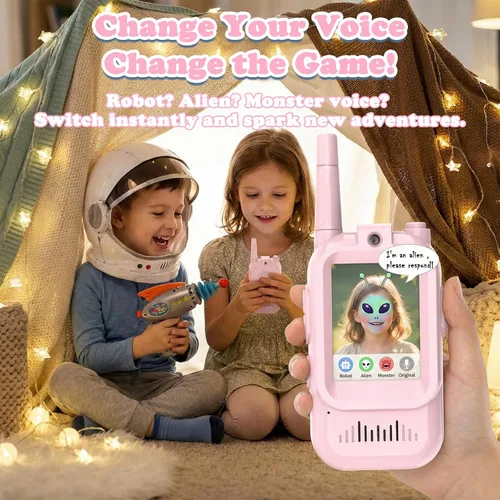 Miniatura 4 de Walkie Talkies de video para niños, walkie talkies de video en tiempo real para niños, 2 unidades, pantalla IPS de 2.0 pulgadas y alcance de 1,312.3