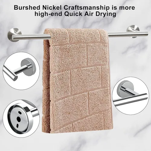 Miniatura 7 de Cilee Juego de 8 piezas de accesorios de baño de cromo pulido, barra de toalla de baño de 24 pulgadas, anillo de toalla, soporte para papel