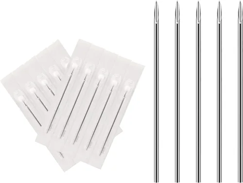 Miniatura 10 de ATOMUS - Agujas para piercings corporales, calibres 14G / 16G, acero inoxidable estéril desechable, adecuadas para piercing de oreja, nariz