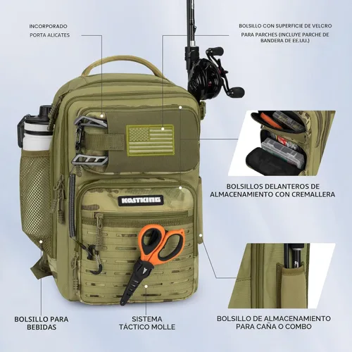 Miniatura 3 de KastKing BlowBak - Bolsa táctica para aparejos de pesca, mochila de pesca ligera, almacenamiento para equipo y equipo, regalo para hombres F: Doble