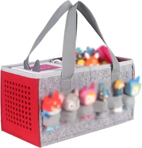 GISEO Estuche de transporte para el juego de iniciación Toniebox y bolsa de almacenamiento para la estatuilla Tonie, bolsa plegable de juguete Rojo