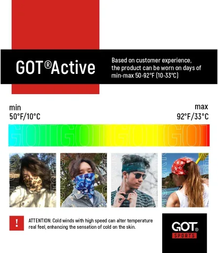 Miniatura 2 de GOT Sports Bandana de tubo - Polaina para el cuello para mujeres y hombres, máscara facial, envoltura para el cuello, bufanda para la cabeza