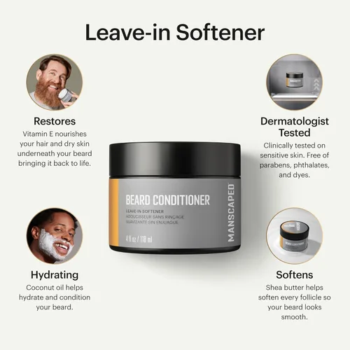 Miniatura 2 de MANSCAPED® Acondicionador UltraPremium para barba, suavizante sin enjuague con aceites nutritivos y antioxidantes, manteca de karité, eucalipto