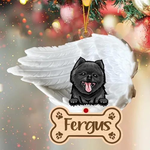 Miniatura 41 de Adorno de perro afgano de 1 ángel, adorno acrílico 2D personalizado conmemorativo para perros, regalo por pérdida de mascotas, regalo