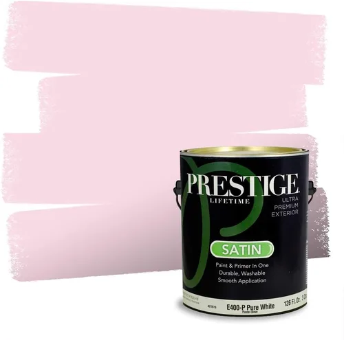 Miniatura 483 de Prestige Paints Pintura exterior e imprimación en uno, 1 galón, plano, coincidencia comparable de Valspar* Amber Rose*