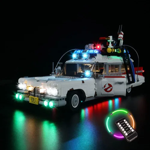 Miniatura 8 de Kit de luz LED RC con sonido para Lego 10274 Kit de construcción, kit de iluminación de construcción de decoración para (Ghostbusters Ecto-1).