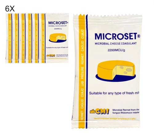 Miniatura 3 de Microbial cuajo mezcla de queso coagulante microset cada sobre es de 0.18 oz añadir 1 sobre a 4 galones (15 litros) de leche Se puede utilizar