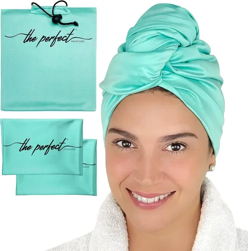 THE PERFECT HAIRCARE Curly Hair Girls Juego de Toallas de Microfibra para Plopping - Envoltorio Anti-encrespamiento Sedoso y Suave para Secar el