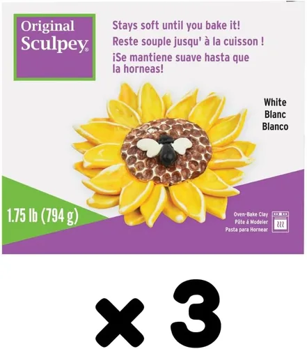 Miniatura 2 de Sculpey Original Oven-Bake Clay, White, 1.75 lb. (Pack of 3)