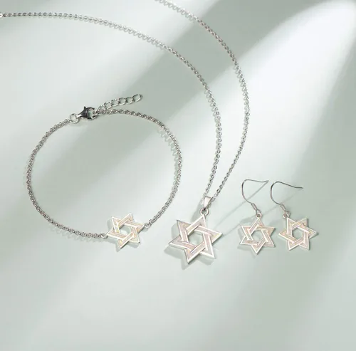 Miniatura 4 de FANCIME Collar de plata de ley con ópalo de fuego aretes colgantes pulsera de Danity piedra natal de octubre joyería fina para mujer