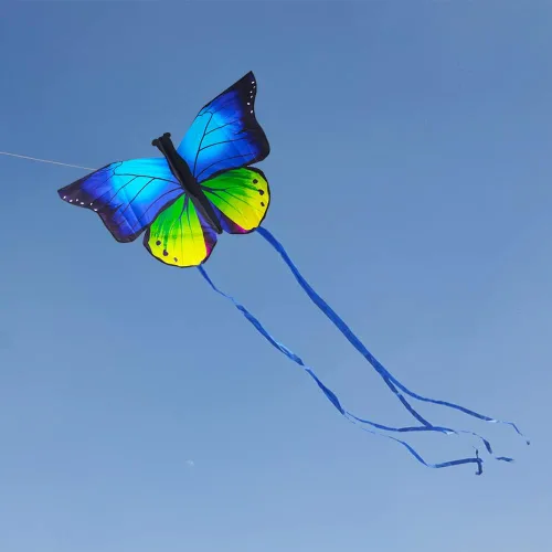 Miniatura 6 de Cometa de mariposa de 53 pulgadas con líneas voladoras fácil de volar para niños y adultos