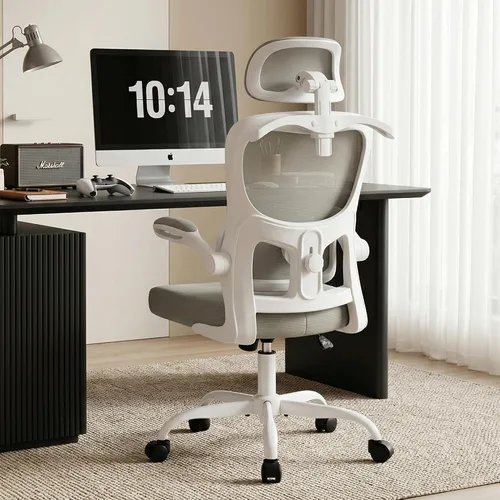 Miniatura 13 de AreShark Silla de Oficina Ergonómica con Soporte Lumbar Ajustable y Gancho para Reposacabezas, Silla de Malla Transpirable de Respaldo Alto