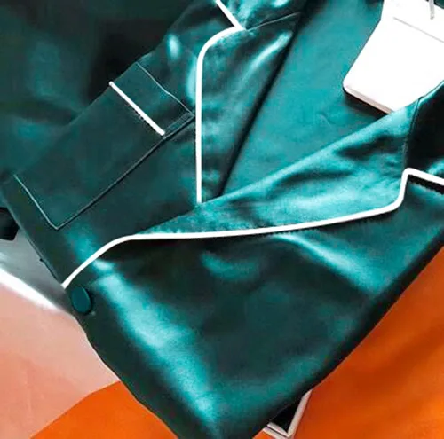 Miniatura 4 de Lonxu Conjunto de pijama de satén de seda para mujer, con botones, ropa de dormir, tallas XS a 3XL