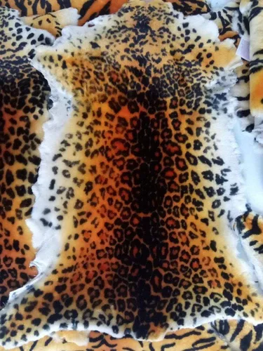 Miniatura 6 de Alfombra de Área Estilo Chic con Estampado de Tigre Leopardo Piel de Oveja Australiana Alfombra Suave de Felpa Manta de Piel de Cordero Alfombra
