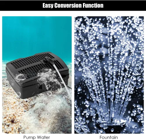Miniatura 8 de Goplus Bomba de filtro sumergible 4 en 1, bomba de fuente de 660 GPH con terilizador S de 9 W y 3 boquillas, sistema de limpieza de estanques