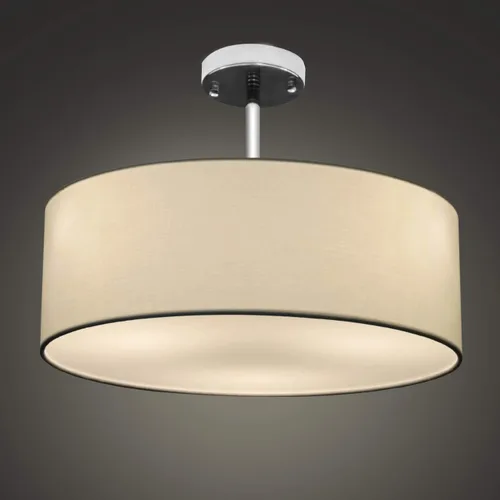 Miniatura 2 de SomSom Lámpara de techo, pantalla colgante de tela moderna de montaje semiempotrado, pantalla de tambor blanco grande, lámpara colgante redonda