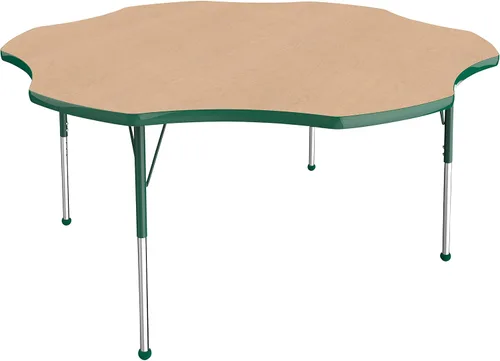 Miniatura 19 de FDP Clover Mesa de Actividades Escolar y de Oficina (48 x 48 pulgadas), patas estándar con deslizadores giratorios para entornos de asientos
