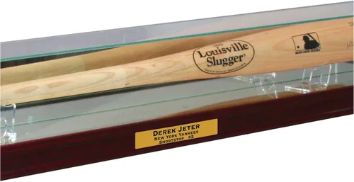 Miniatura 2 de Vitrina de bate de béisbol con moldura deportiva (cereza con grabado)