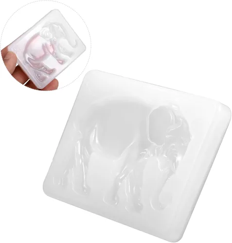 Miniatura 3 de Didiseaon Molde de elefante divertido Molde de silicona de pegamento de cristal DIY Material de silicona de forma redonda