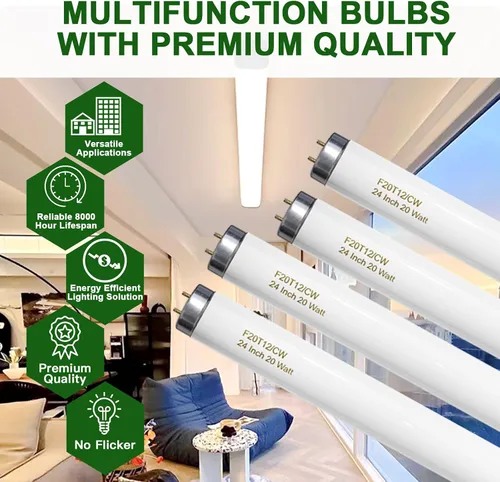 Miniatura 4 de F20T12/CW - Bombilla de 20 W, color blanco frío, tubo fluorescente T12 de 24 pulgadas, 20 W, compatible con Philips Sylvania GE G13 Cap 4
