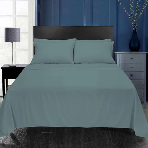 Miniatura 56 de ROYALE LINENS Juego de sábanas Cal King de 4 piezas, ropa de cama de microfibra suave cepillada de 1800 hilos, 1 sábana bajera, 1 sábana encimera, 2