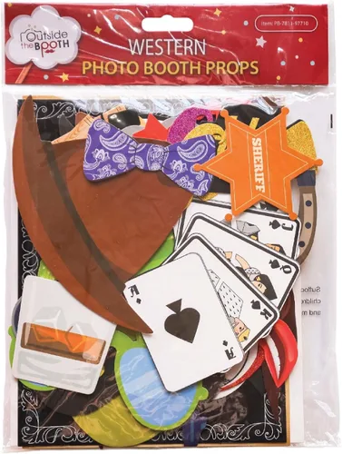 Miniatura 9 de Western Photo Booth Props - Kit de 41 piezas de accesorios para fotos con letrero de 8 x 10 pulgadas, 60 almohadillas adhesivas, 45 varillas