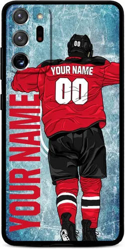 Miniatura 18 de Funda personalizada de bricolaje con nombre y número de hockey sobre hielo para Samsung Galaxy Note 20/20 Ultra 10 Pro Note 9 8, silicona líquida