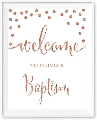 Miniatura 48 de Andaz Press Letreros de fiesta de boda, purpurina sintética de oro rosa, 8.5 x 11 pulgadas, resalta tu versículo bíblico favorito para el nuevo Sr.