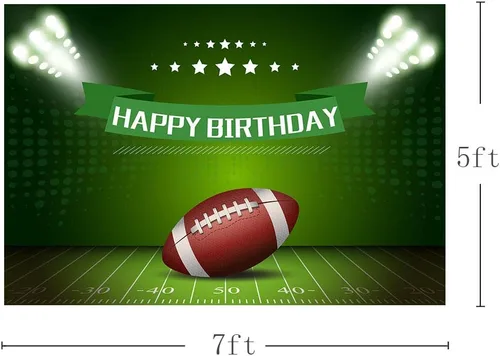 Miniatura 4 de MEHOFOTO - Fondo de fotografía de fútbol americano con temática de niño feliz cumpleaños, decoración de fiesta, rugby, deportes, campo de fútbol