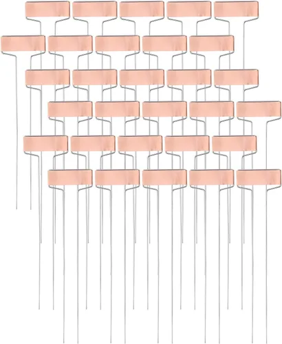 Foraineam Paquete de 30 etiquetas de metal de placa de cobre de 10 pulgadas de alto para plantas, etiquetas de estacas de jardín, marcadores
